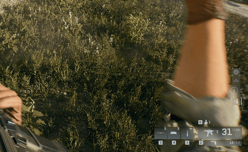 Screen capture of player being downed