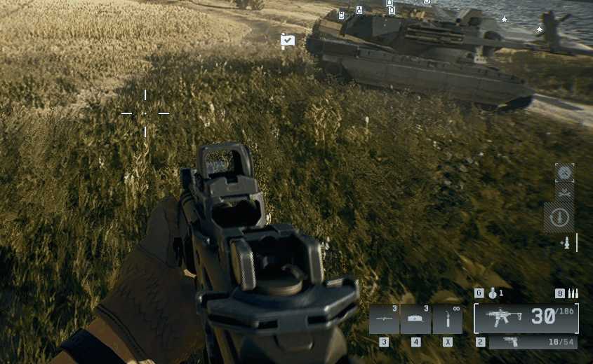 Screen capture of player taking damage