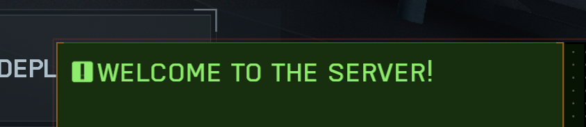 Image of the welcome message